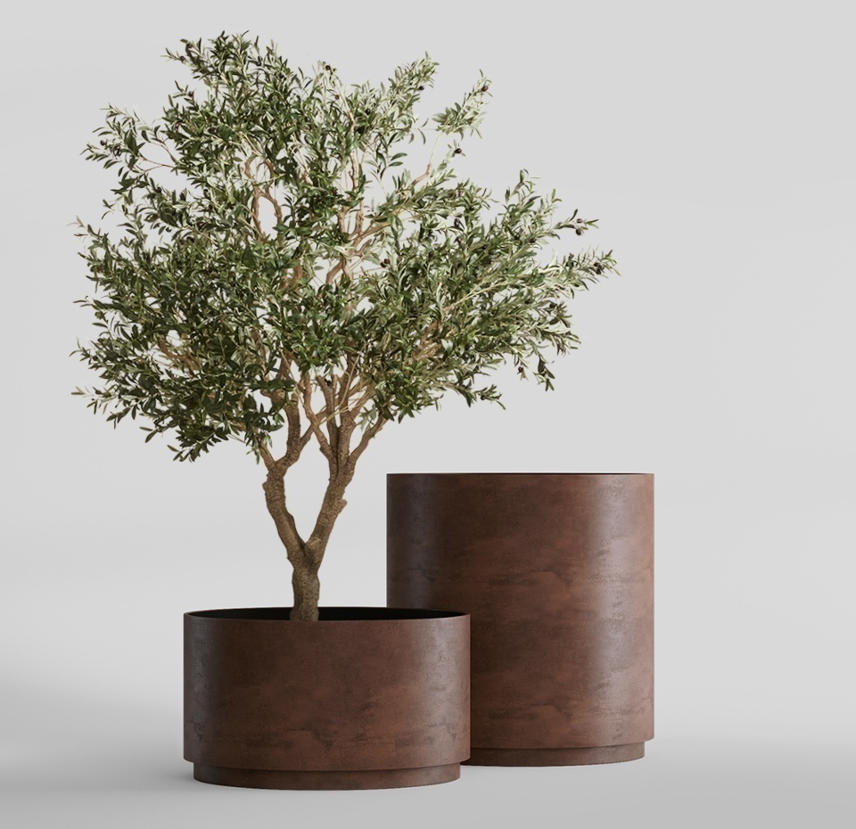 Кашпо CONCRETIKA CYLINDER XL COFFEE D80H85