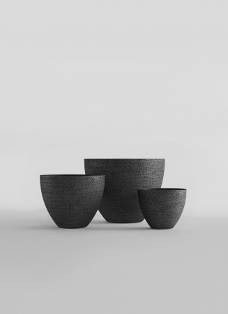 Кашпо CONCRETIKA UPON EROSIA BLACK D85H75