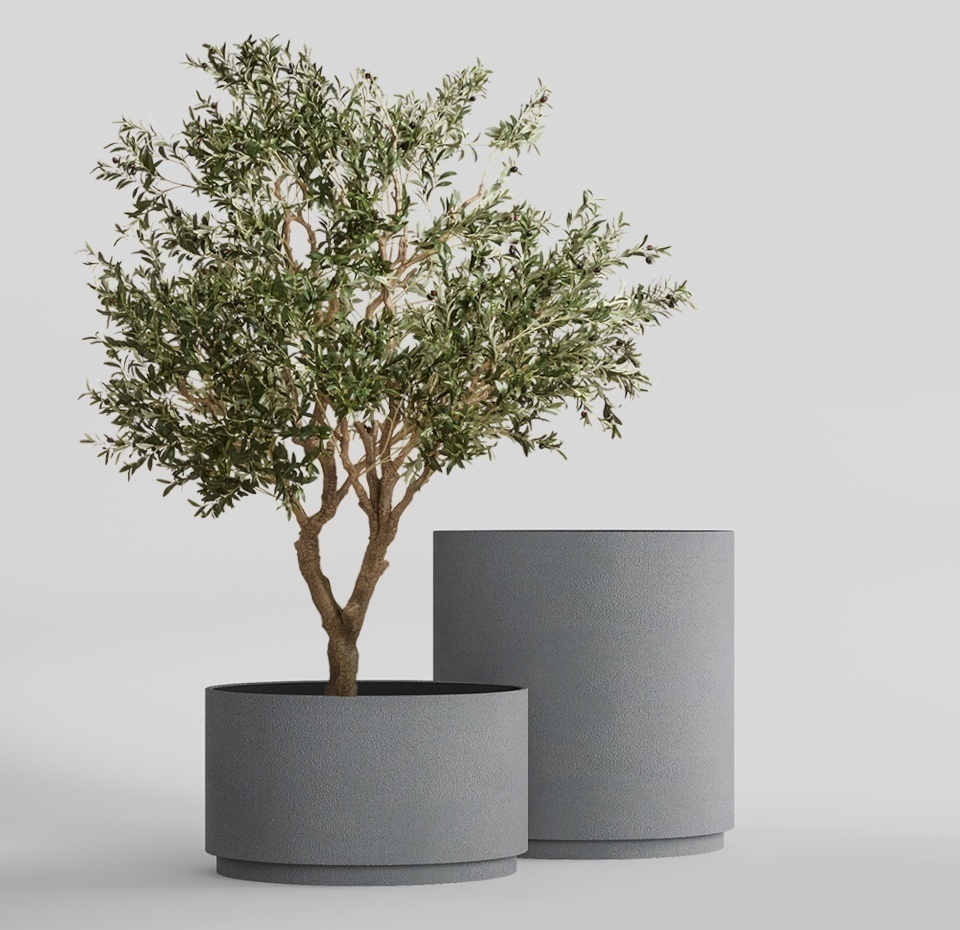 Кашпо CONCRETIKA CYLINDER XL LONDON GREY D120H120