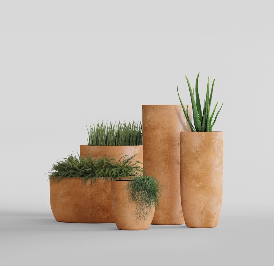 Кашпо CONCRETIKA YAR CLASSIC CLAY D40H44