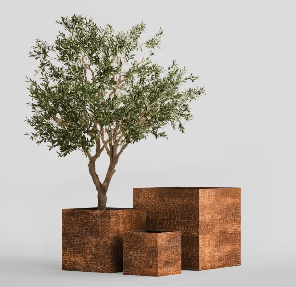 Кашпо CONCRETIKA CUBE CAYMAN BROWN 80x80x80