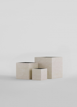 Кашпо CONCRETIKA CUBE EROSIA YELLOW 80x80x80