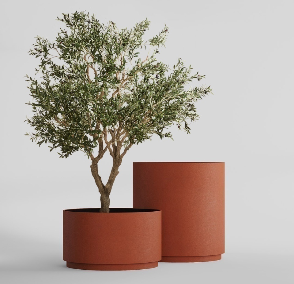 Кашпо CONCRETIKA CYLINDER XL TERRACOTTA D100H105
