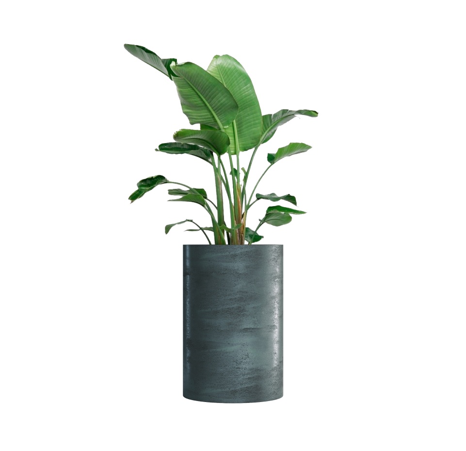 Кашпо CONCRETIKA CYLINDER OCEAN GREEN D60H90