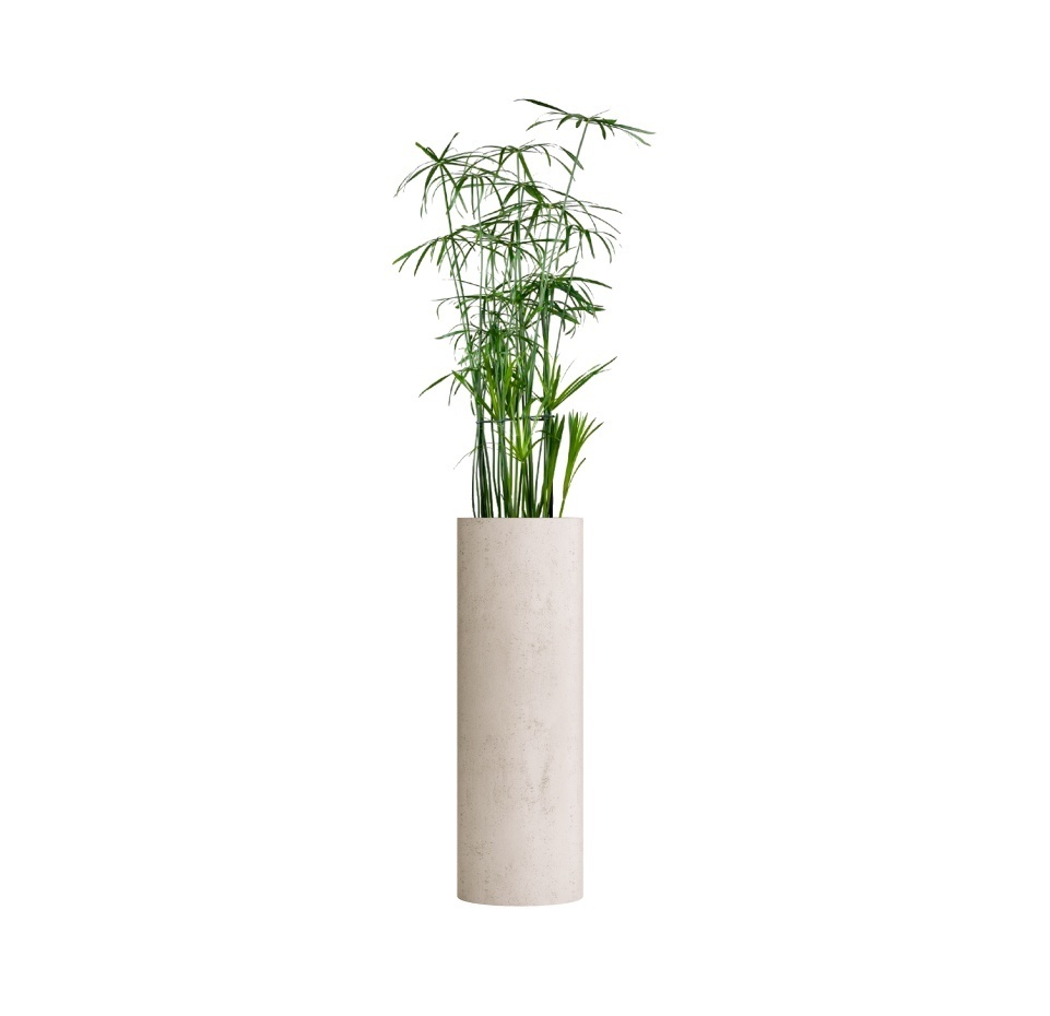 Кашпо CONCRETIKA CYLINDER CONCRETE WHITE D30H90