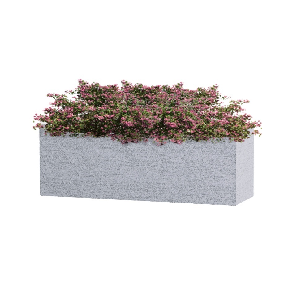 Кашпо CONCRETIKA BALCONY EROSIA WHITE 60x20x20