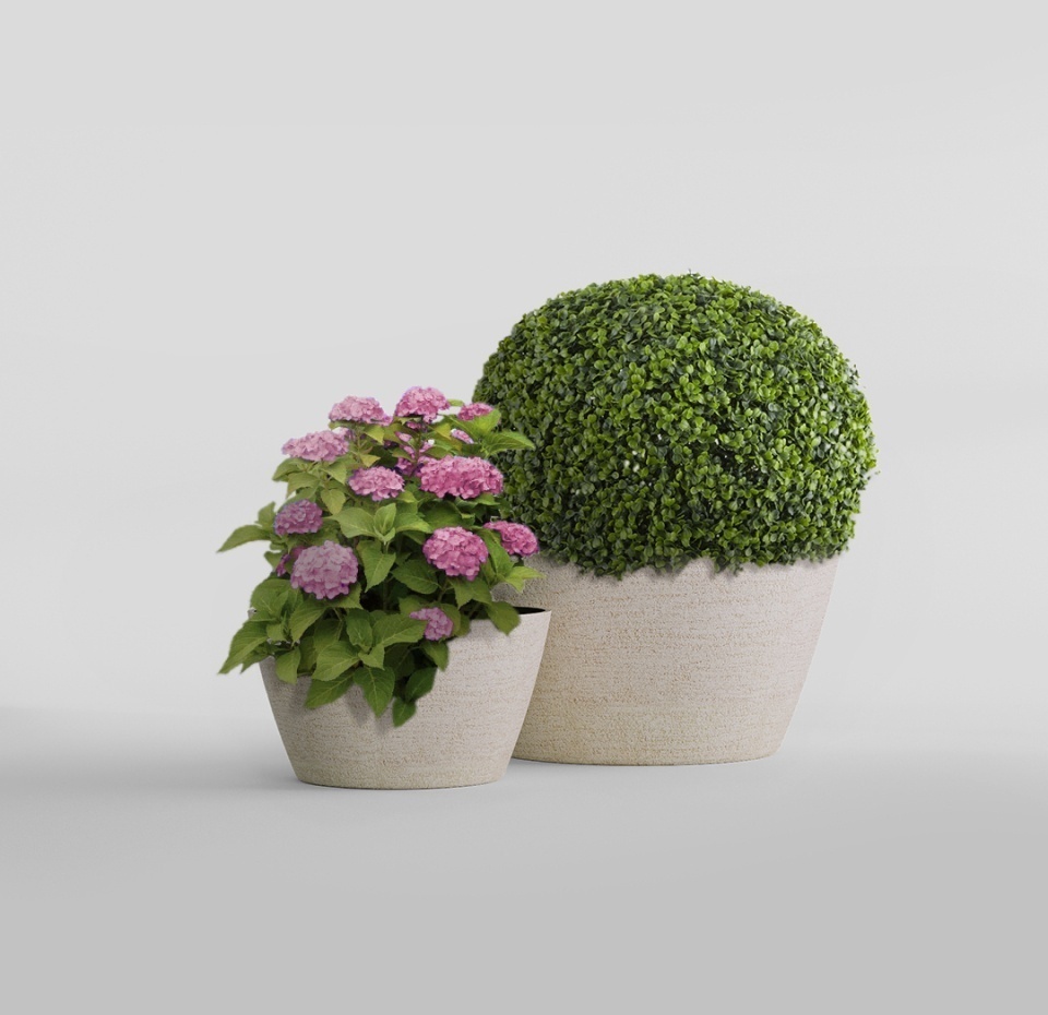Кашпо CONCRETIKA BOWL EROSIA YELLOW D52H29