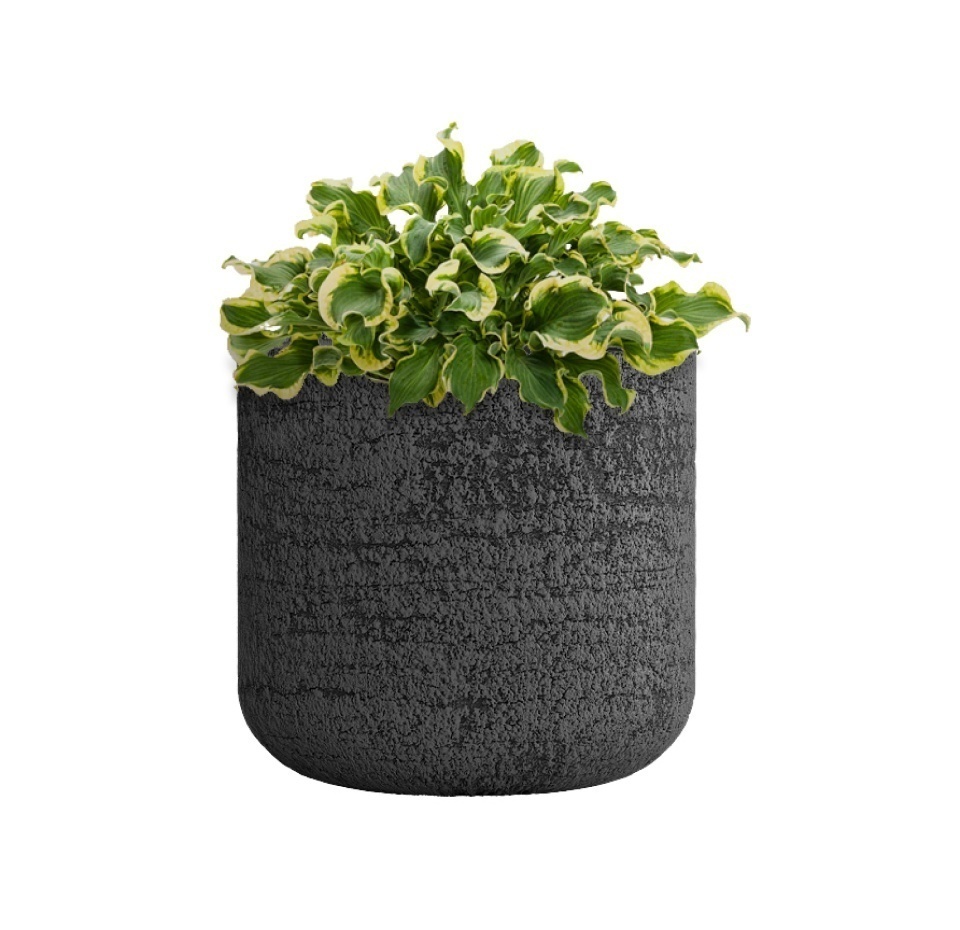 Кашпо CONCRETIKA TOPPER EROSIA BLACK D40H40