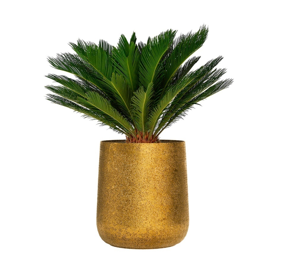 Кашпо CONCRETIKA CONE RICH GOLD D50H54