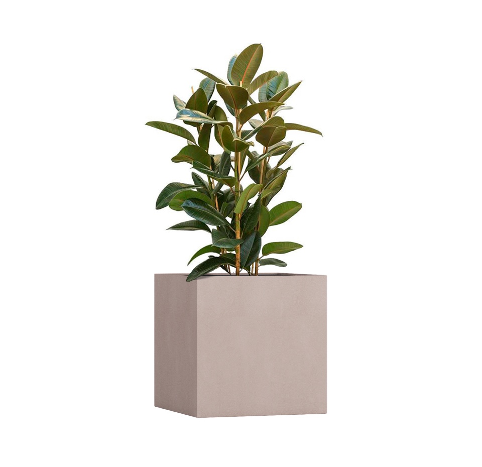 Кашпо CONCRETIKA CUBE COCOA 70x70x70