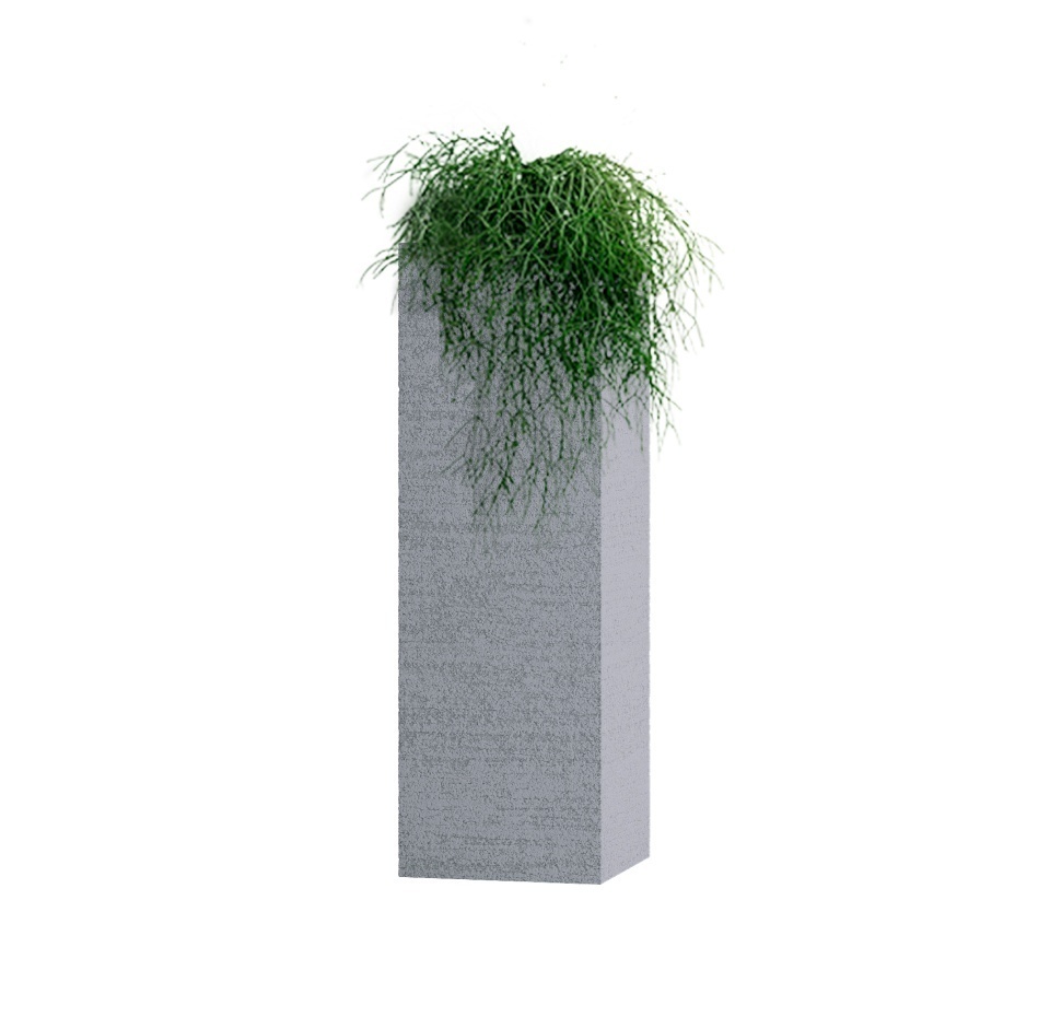 Кашпо CONCRETIKA COLONNA EROSIA WHITE 30x30x90