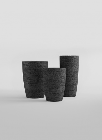 Кашпо CONCRETIKA CONUS EROSIA BLACK D60H130