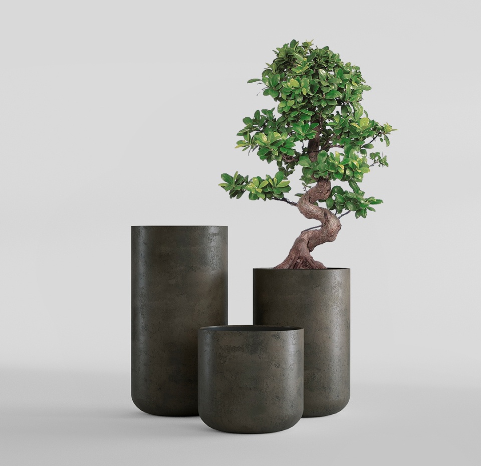 Кашпо CONCRETIKA TOPPER BREZENT GREY D40H90