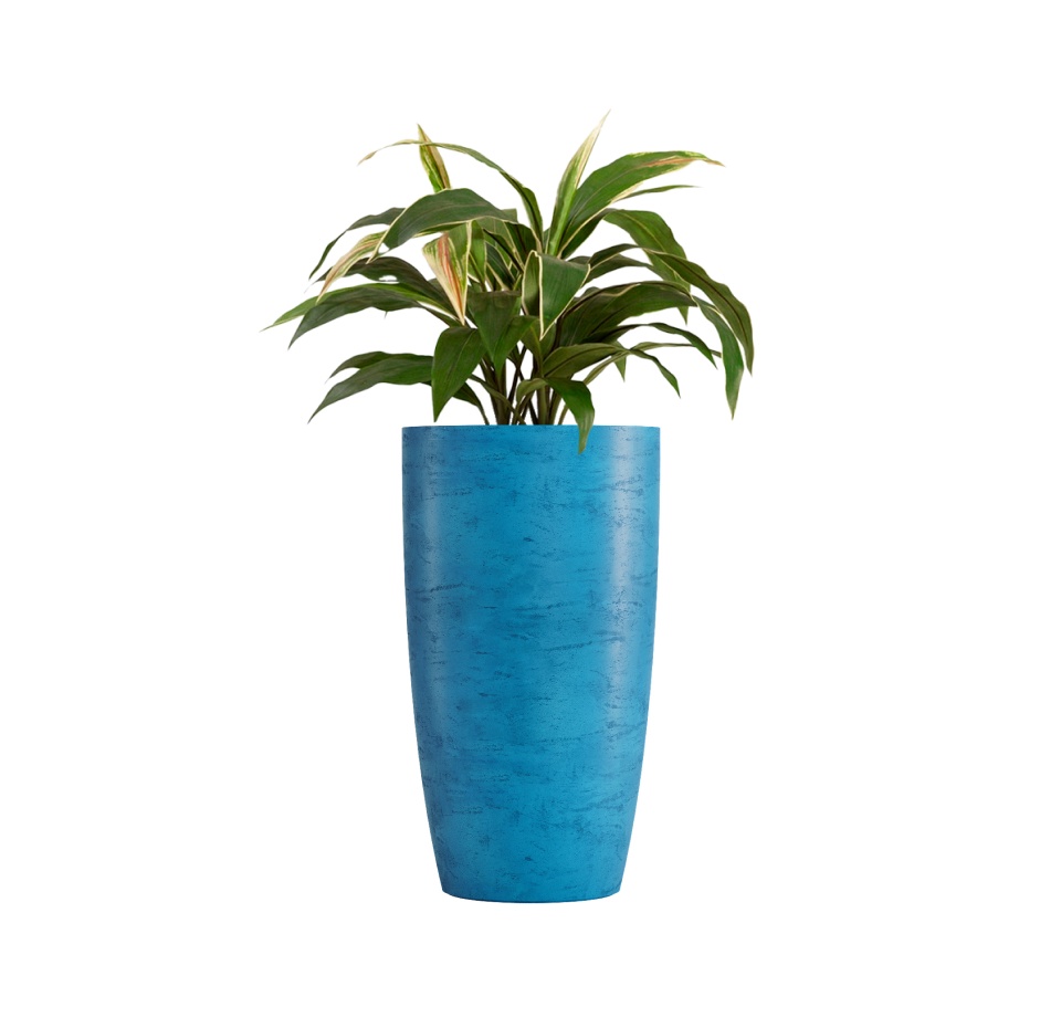 Кашпо CONCRETIKA CONUS COBALT BLUE D50H90