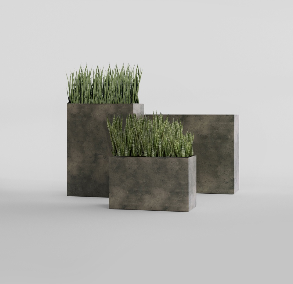 Кашпо CONCRETIKA DIVIDER BREZENT GREY 60x35x80