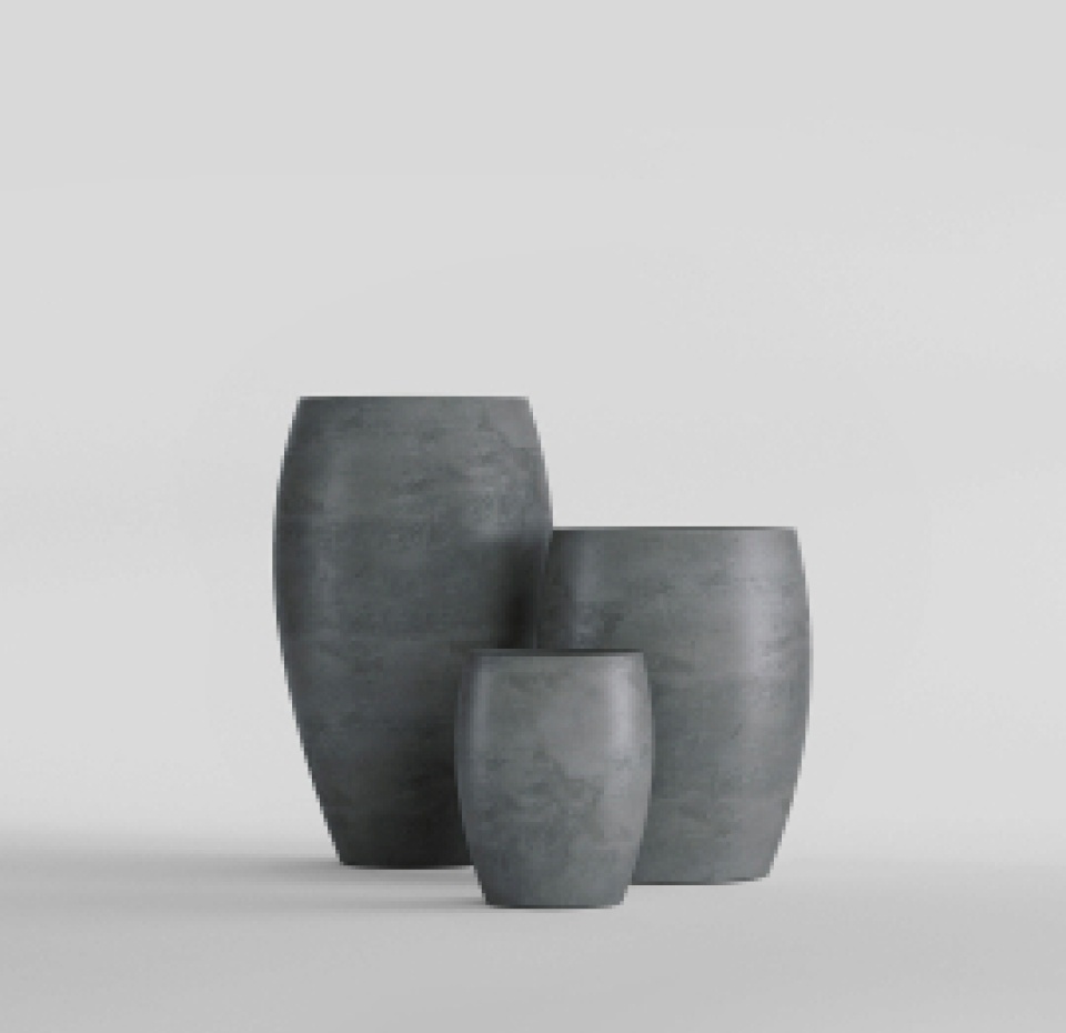Кашпо CONCRETIKA OVAL SMOKEY BLUE D45H66
