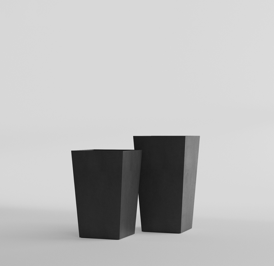 Кашпо CONCRETIKA CONIC NERO 40x40x70