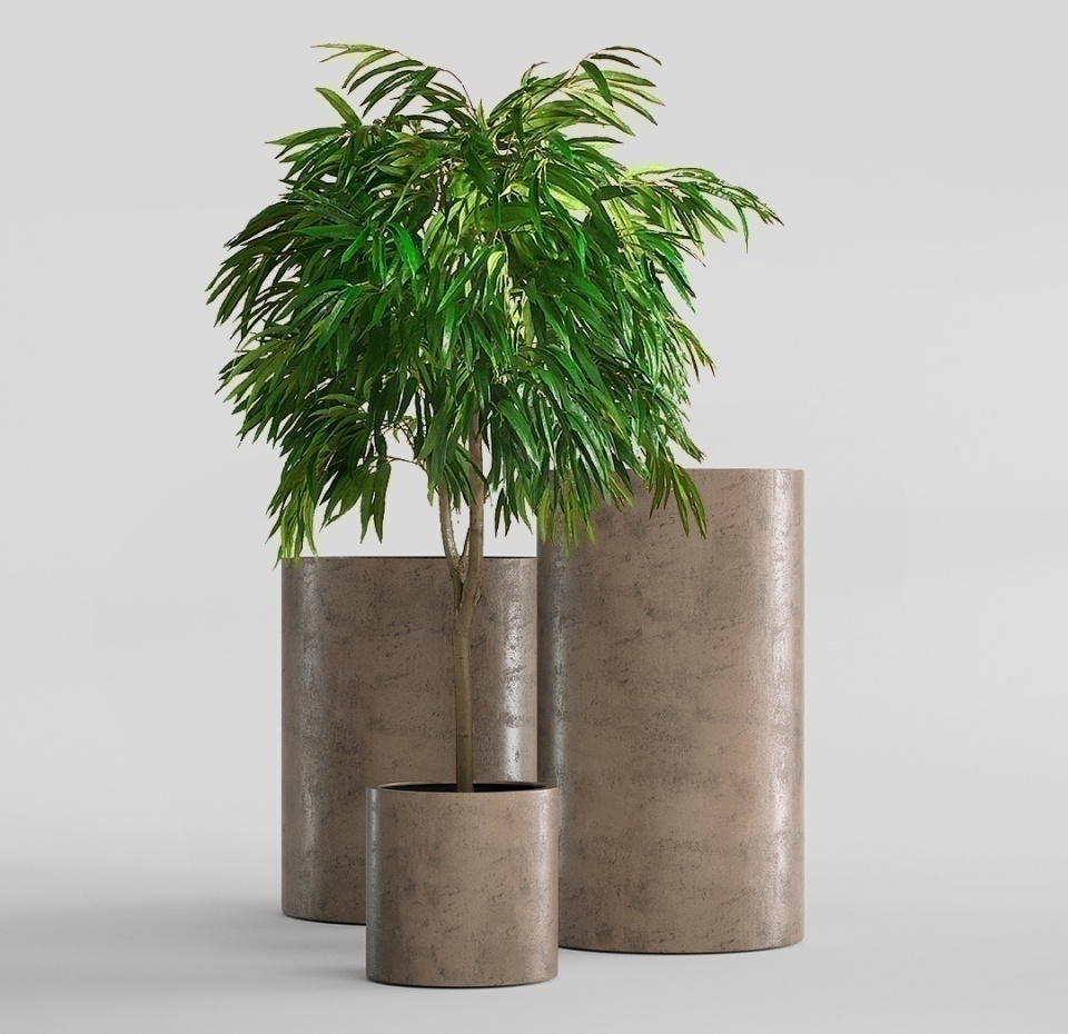Кашпо CONCRETIKA CYLINDER SMOKEY GREY D30H60