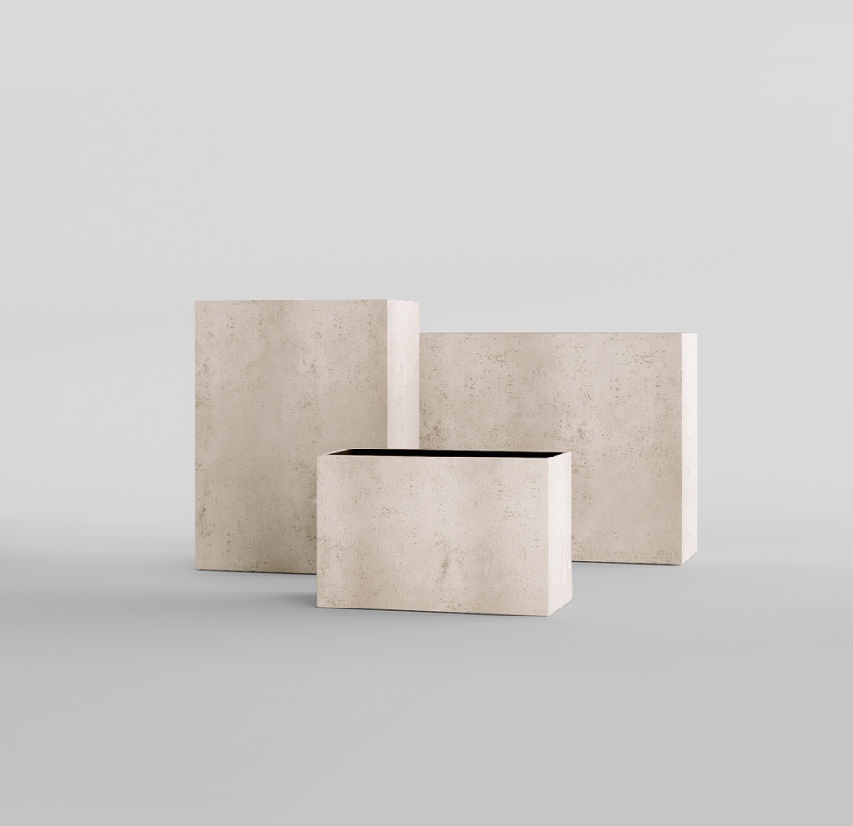 Кашпо CONCRETIKA DIVIDER CONCRETE WHITE 100x40x50