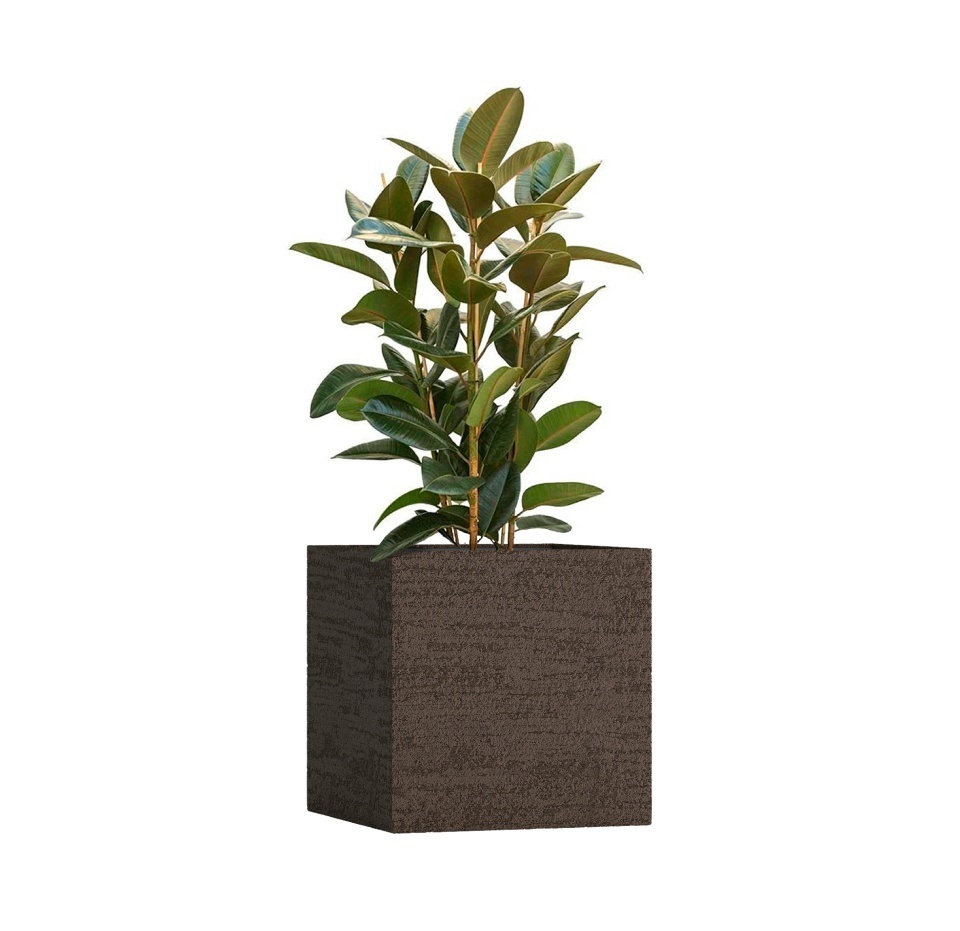 Кашпо CONCRETIKA CUBE EROSIA BROWN 70x70x70