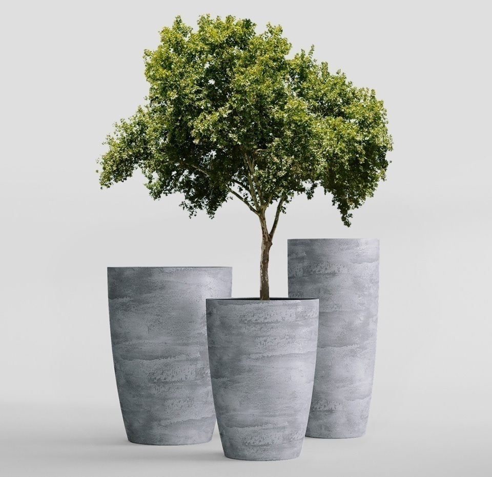 Кашпо CONCRETIKA CONUS CONCRETE GREY LIGHT D60H130