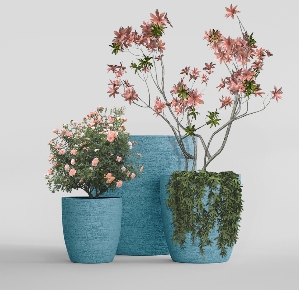 Кашпо CONCRETIKA VASE 3 EROSIA BLUE D90H95