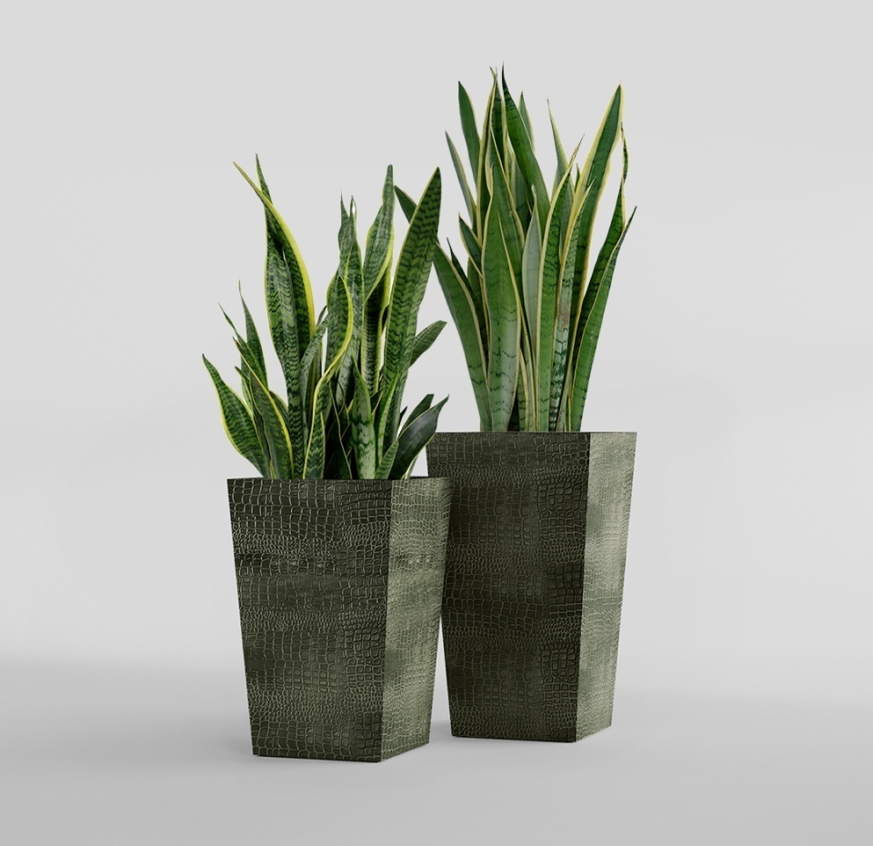 Кашпо CONCRETIKA CONIC CAYMAN GREEN 40x40x70