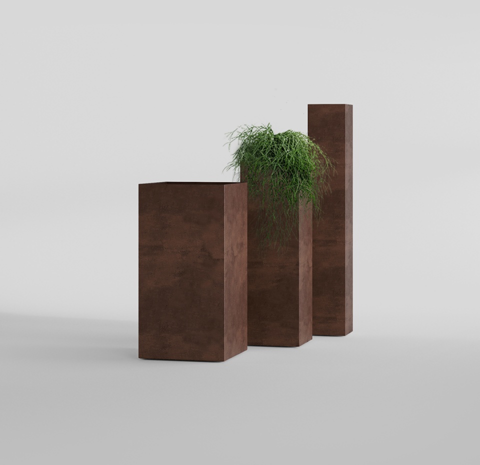 Кашпо CONCRETIKA COLONNA COFFEE 40x40x80