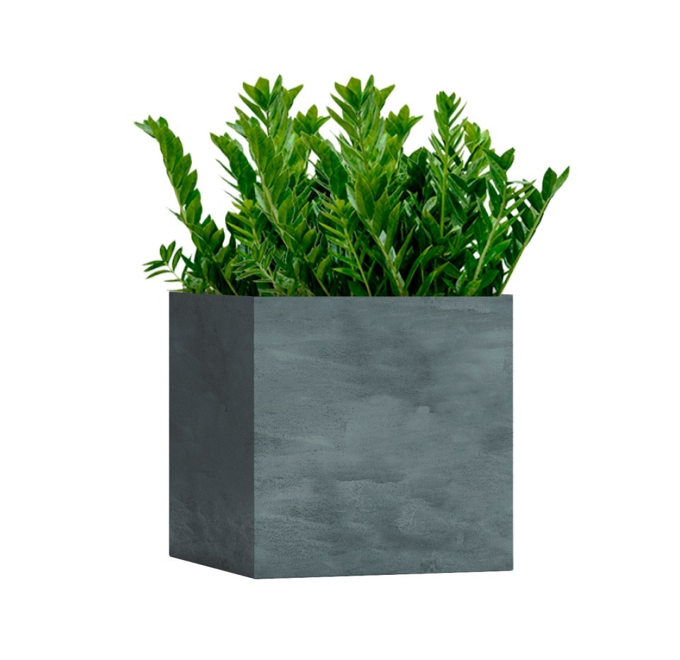 Кашпо CONCRETIKA CUBE OCEAN GREEN 60x60x60