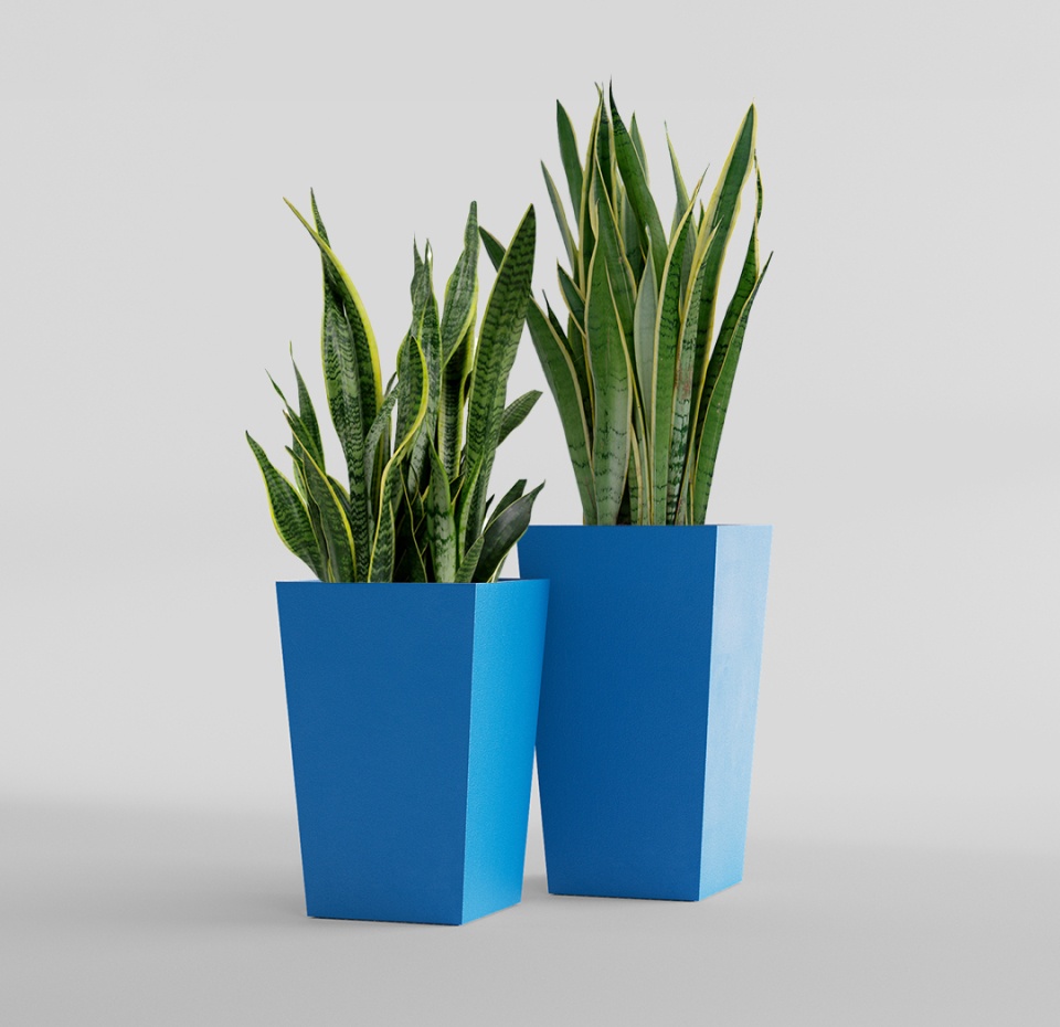 Кашпо CONCRETIKA CONIC DARK BLUE 40x40x70