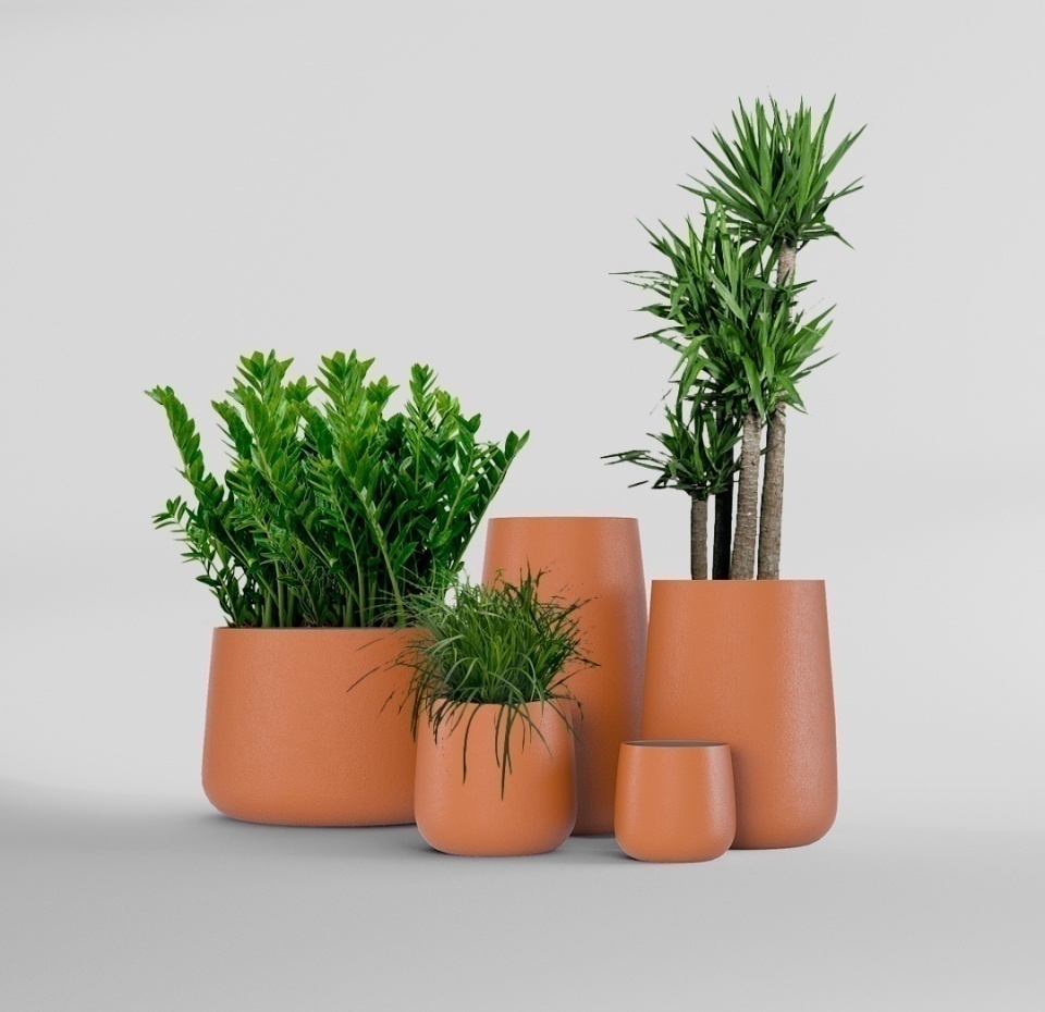 Кашпо CONCRETIKA CONE CARROT D32H36