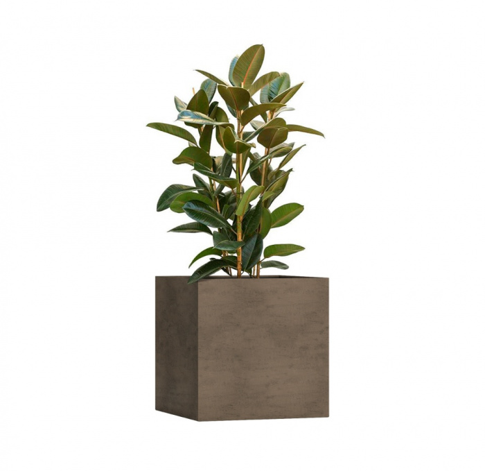 Кашпо CONCRETIKA CUBE SMOKEY GREY 70x70x70