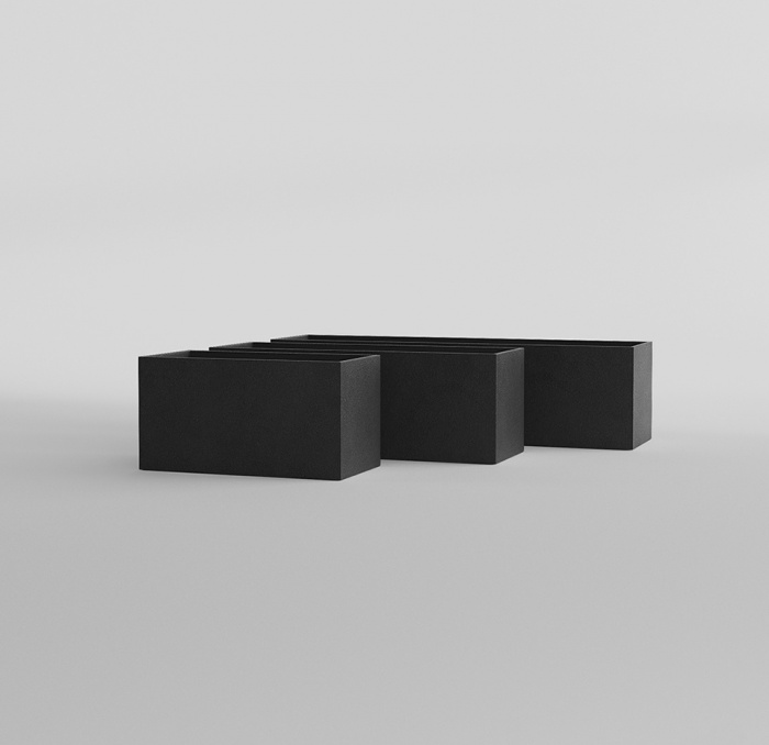 Кашпо CONCRETIKA BALCONY NERO 60x20x20