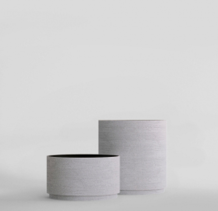 Кашпо CONCRETIKA CYLINDER XL EROSIA WHITE D70H45