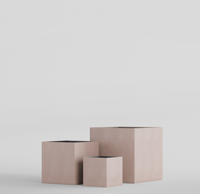 Кашпо CONCRETIKA CUBE COCOA 40x40x40