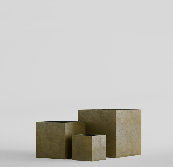 Кашпо CONCRETIKA CUBE AVOCADO 60x60x60