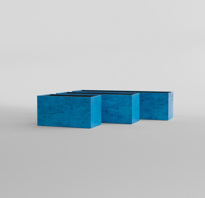 Кашпо CONCRETIKA BALCONY COBALT BLUE 40x20x15