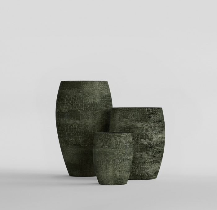 Кашпо CONCRETIKA OVAL CAYMAN GREEN D30H41