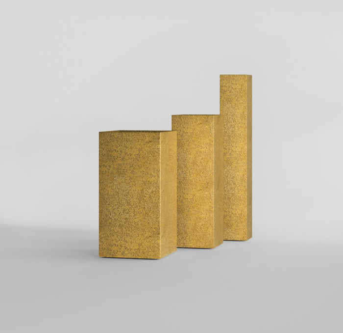 Кашпо CONCRETIKA COLONNA RICH GOLD 20x20x120
