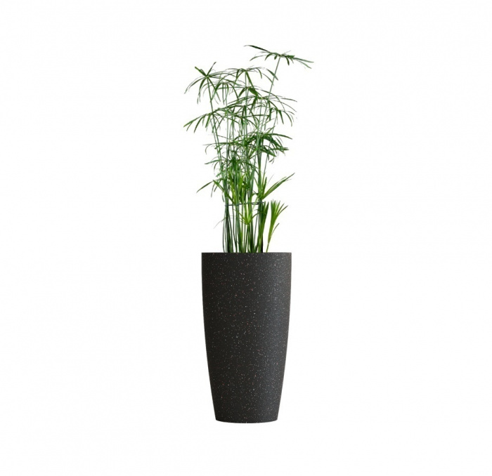 Кашпо CONCRETIKA CONUS EGG BLACK D40H80