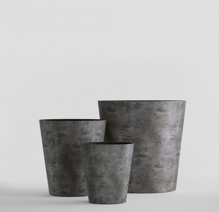 Кашпо CONCRETIKA CRATER CONCRETE GREY DARK D20H16