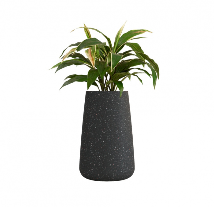 Кашпо CONCRETIKA CONE EGG BLACK D36H75