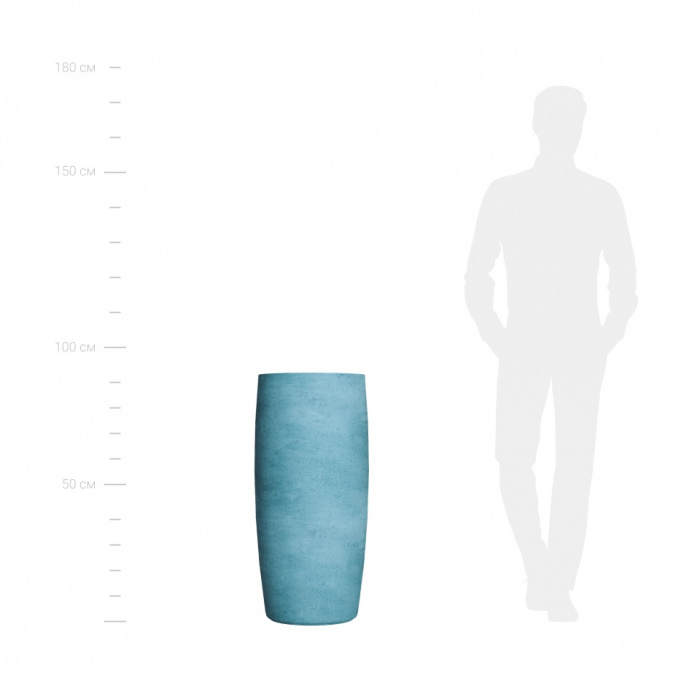 Кашпо CONCRETIKA CIGAR BLUE SKY D43H92