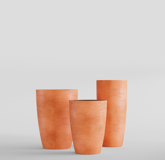 Кашпо CONCRETIKA CONUS RED CLAY D48H60