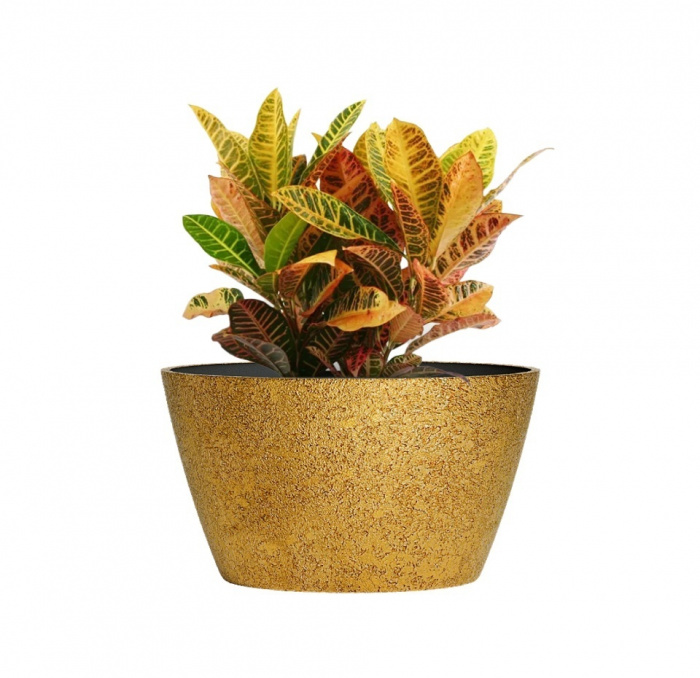 Кашпо CONCRETIKA BOWL RICH GOLD D80H45