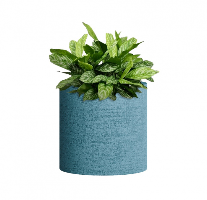 Кашпо CONCRETIKA CYLINDER EROSIA BLUE D30H30