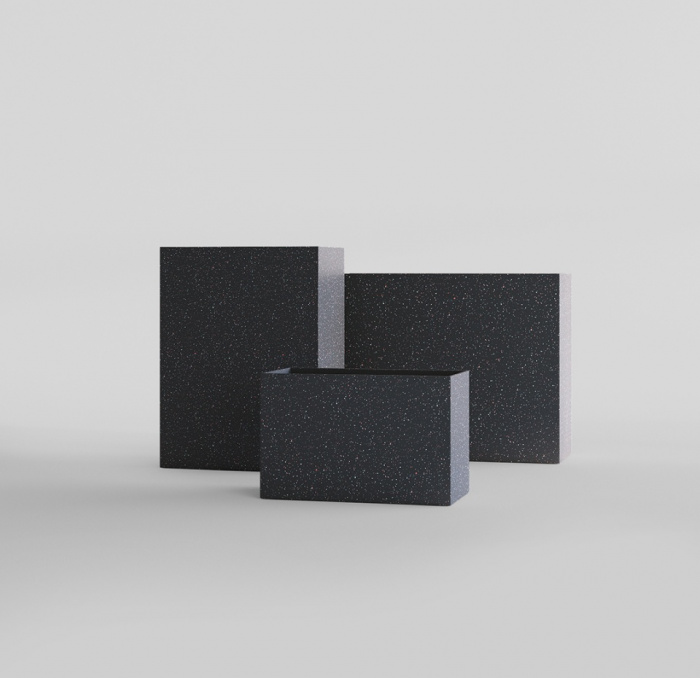 Кашпо CONCRETIKA DIVIDER EGG BLACK 80x30x50