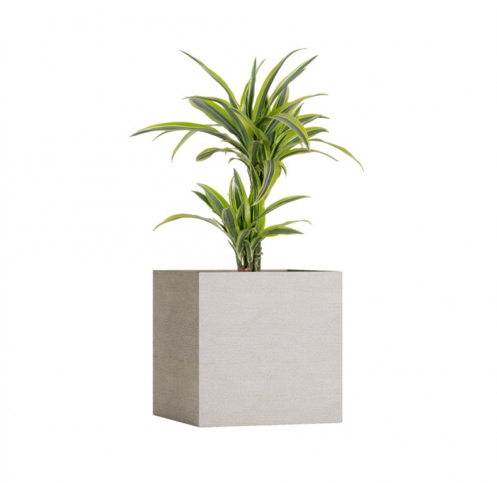 Кашпо CONCRETIKA CUBE EROSIA YELLOW 80x80x80