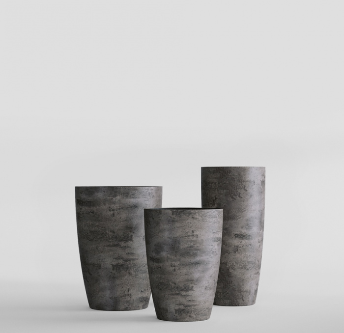 Кашпо CONCRETIKA CONUS CONCRETE GREY DARK D60H130