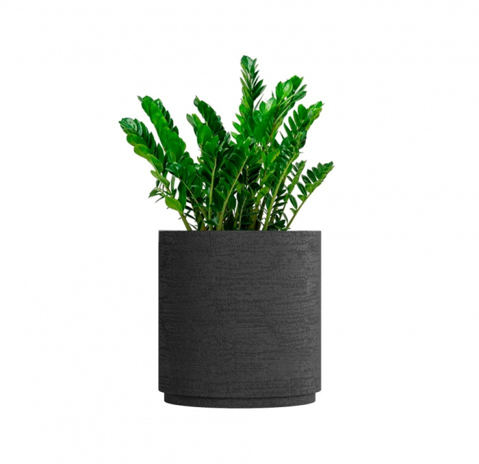 Кашпо CONCRETIKA CYLINDER XL EROSIA BLACK D70H80